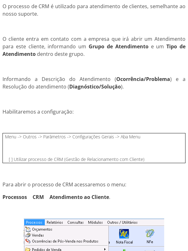 CRM - Atendimento ao Cliente